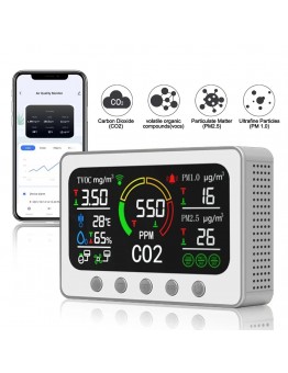 Tuya WIFI Smart CO2 Meter TVOC PM2 5 PM1 0 Temperature and Humidity Infrared Sensor Air Quality Monitor